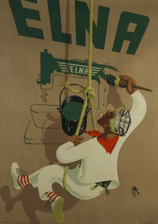 Elna c1946 vintage poster Donald Brun