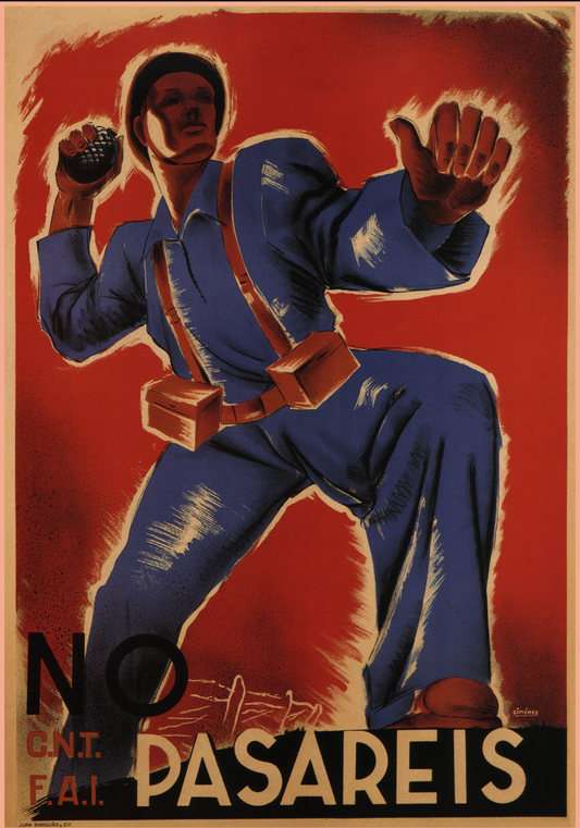 Spanish civil war Vintage Poster - “You shall not pass” c1937