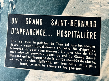Tour de France vintage print - Alps Grand st Bernard 1959