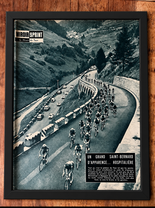 Tour de France vintage print - Alps Grand st Bernard 1959