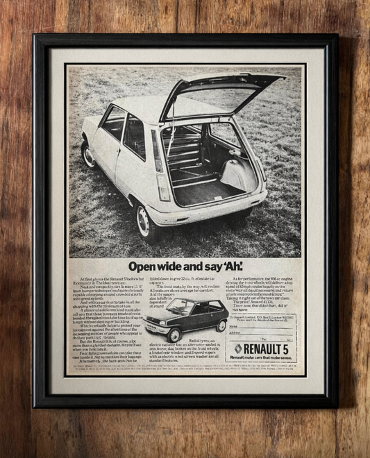 Vintage 1970s Renault 5 advertisement