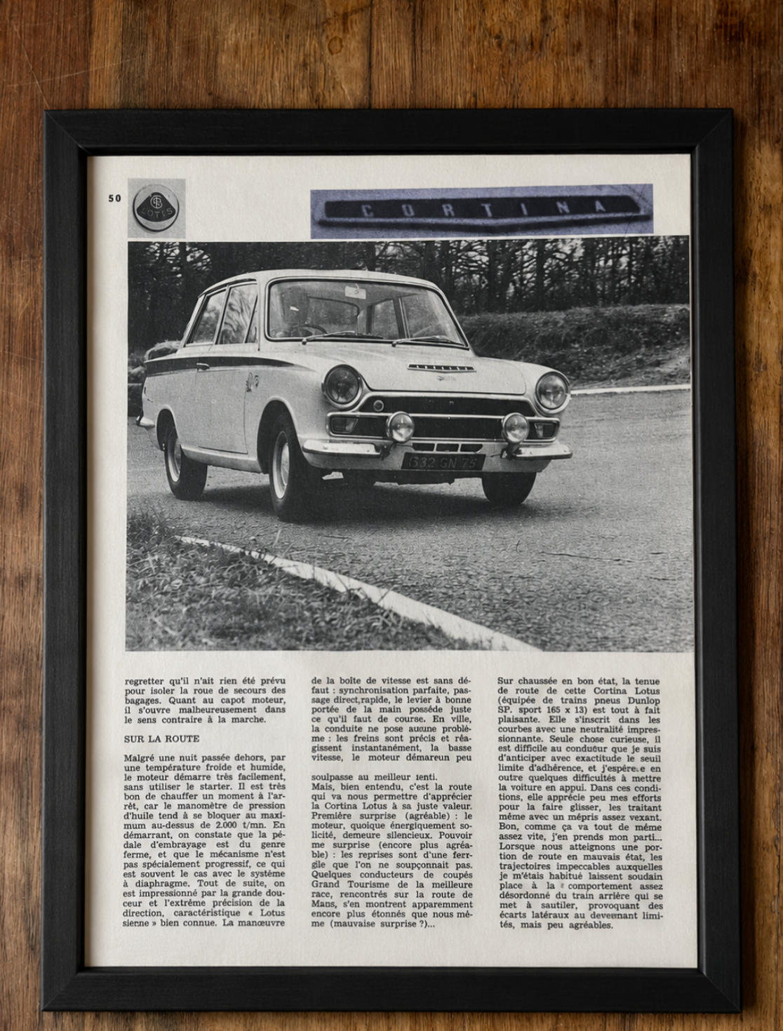Ford Lotus cortina original vintage advertisement c1966