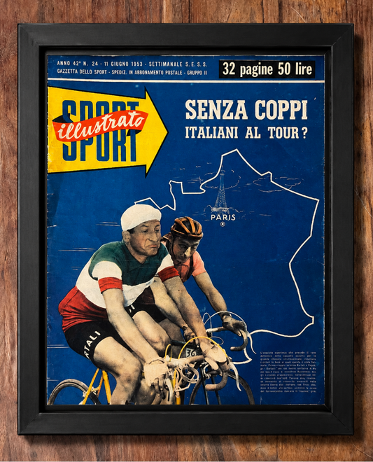 Vintage Tour de France print - Fausto Coppi / Gino Bartali 1953
