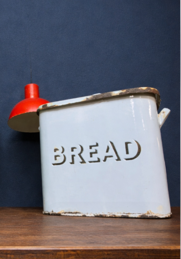 1930s enamel Bread bin White