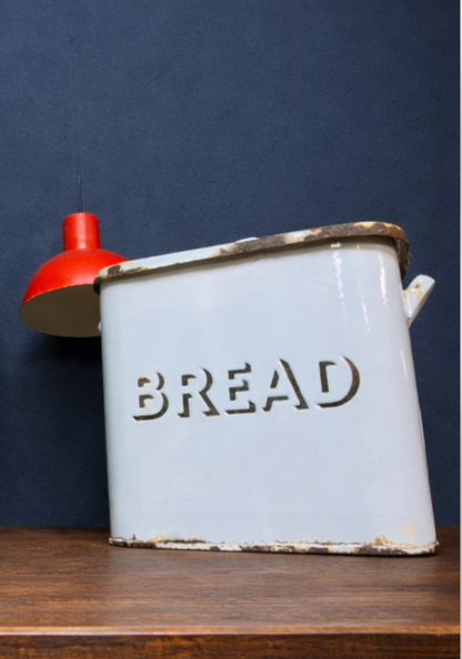 1930s enamel Bread bin White