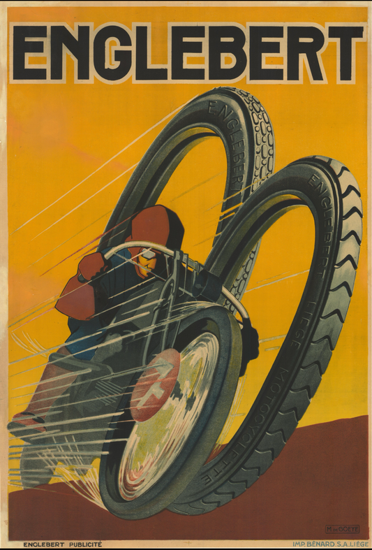 Engelbert tyres Vintage Advertising Poster c1930s