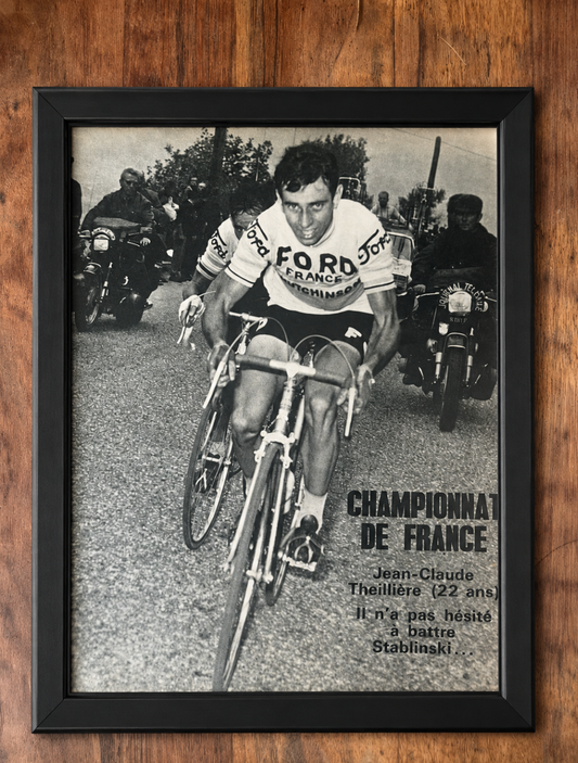 Vintage Tour de France cycling print c1966 Jean Claude Theilliere