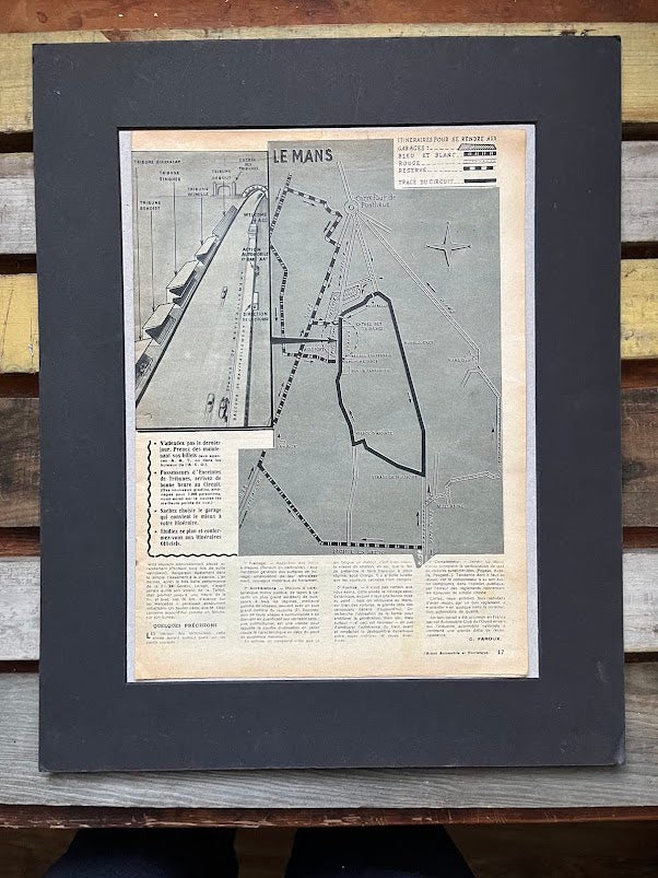 Vintage 1955 Le Mans 24 hr race track Print