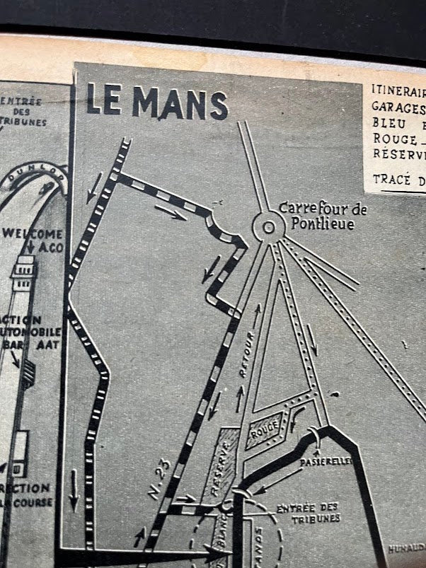 Vintage 1955 Le Mans 24 hr race track Print