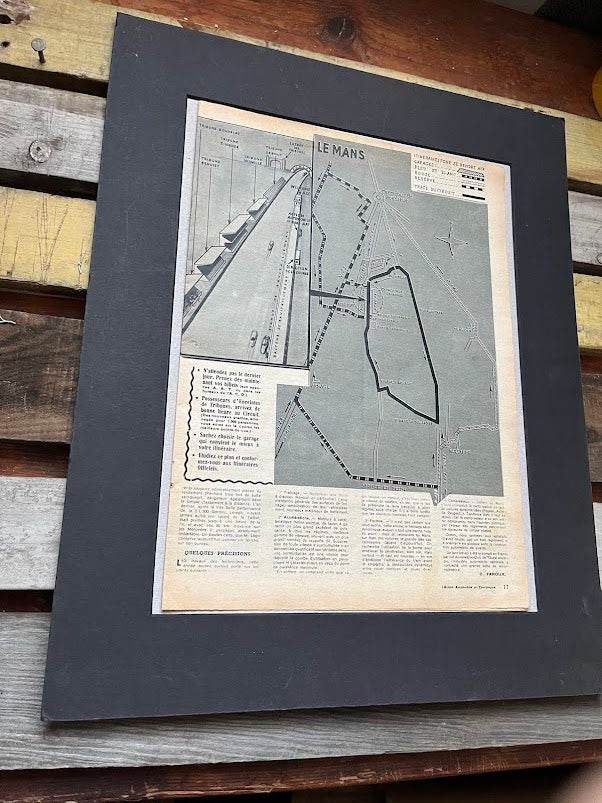 Vintage 1955 Le Mans 24 hr race track Print