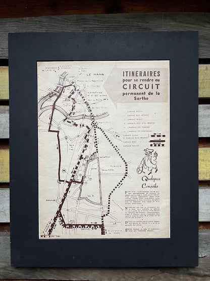 Vintage Le Mans 24 hr race track map Print