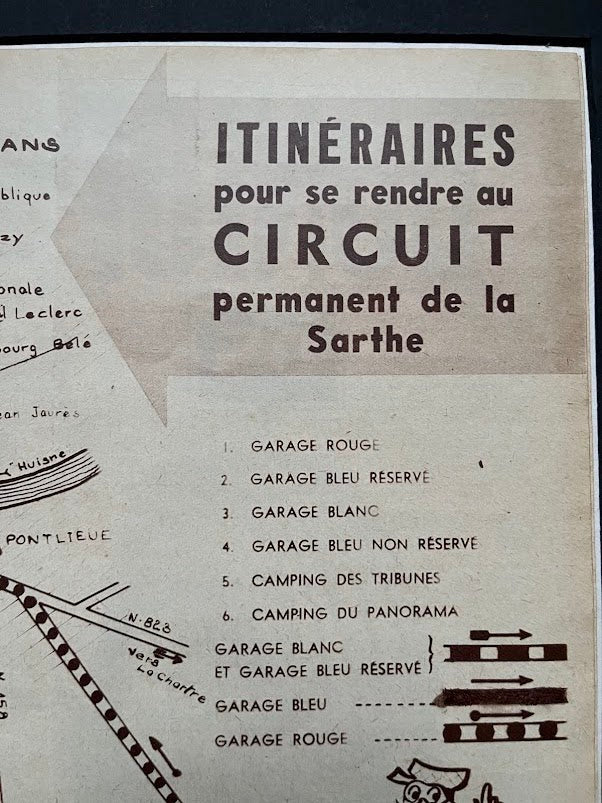 Vintage Le Mans 24 hr race track map Print