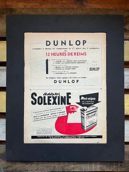 Vintage Dunlop Le Mans 24 hr race Advertisement Print - 1952