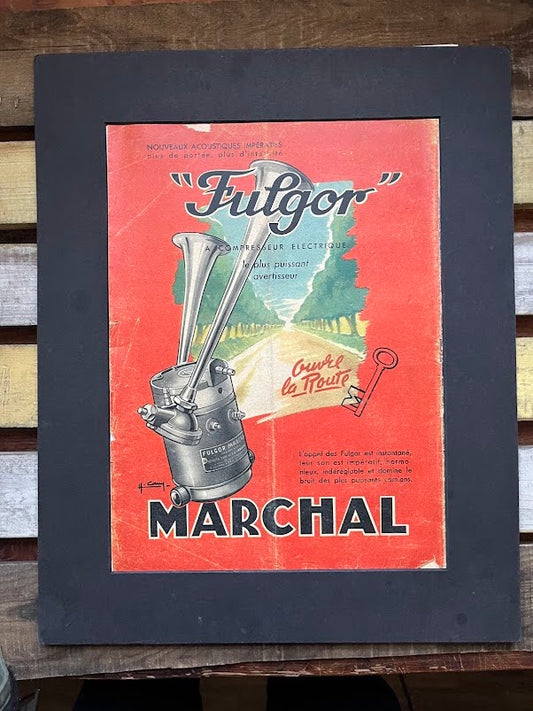 Vintage Marchal Fulgor Car horns original 1950 Advertisement Print