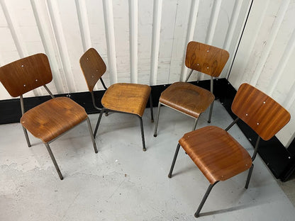 Vintage 1970s Danish Stacking Chair - Set of four - Mismatched