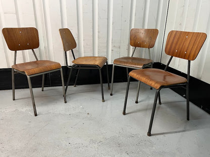 Vintage 1970s Danish Stacking Chair - Set of four - Mismatched