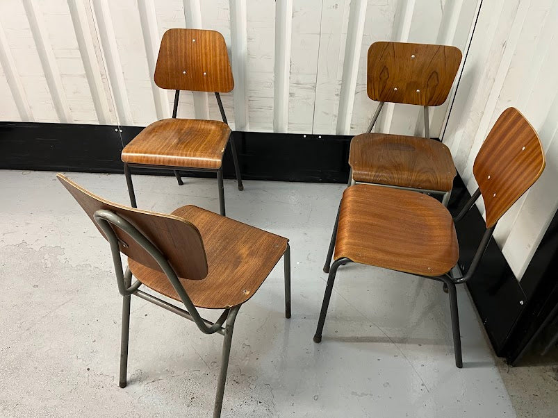 Vintage 1970s Danish Stacking Chair - Set of four - Mismatched