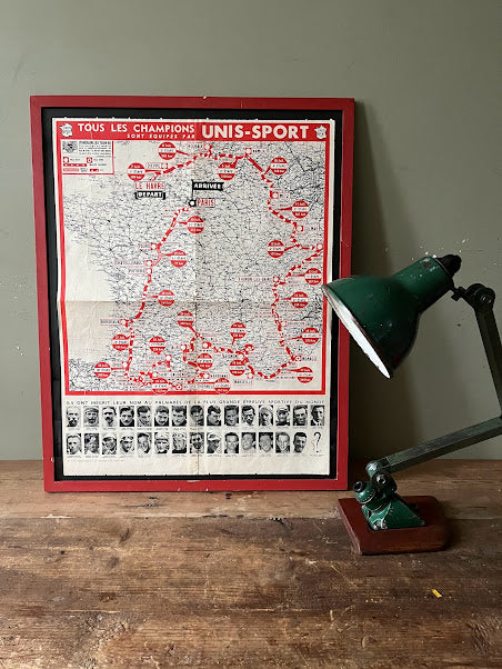 Tour de France vintage route map 1955