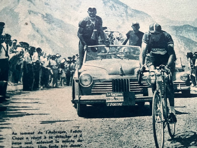 Vintage Cycling Print - Fausto Coppi/ Gino Bartali Aubisque 1949