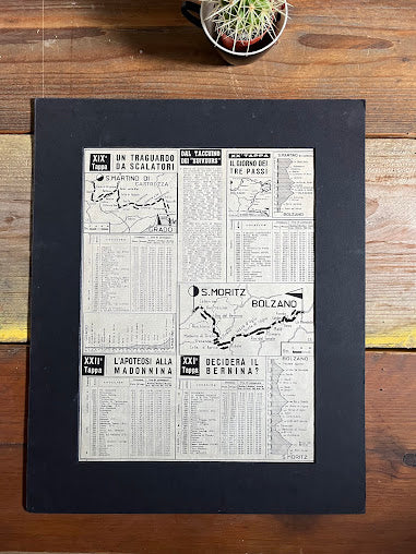 Vintage Giro d'italia stage Map 1963