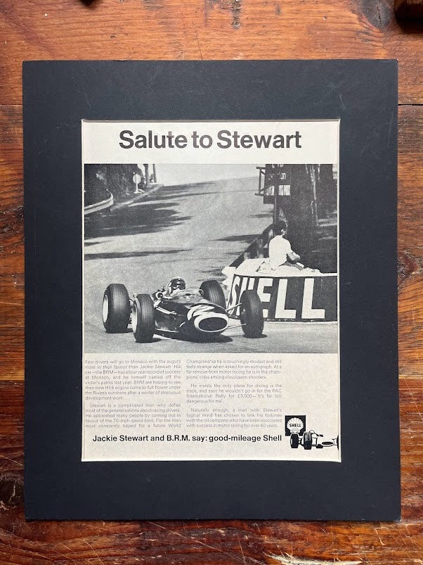 Jackie Stewart / Esso advertisement c1970s.