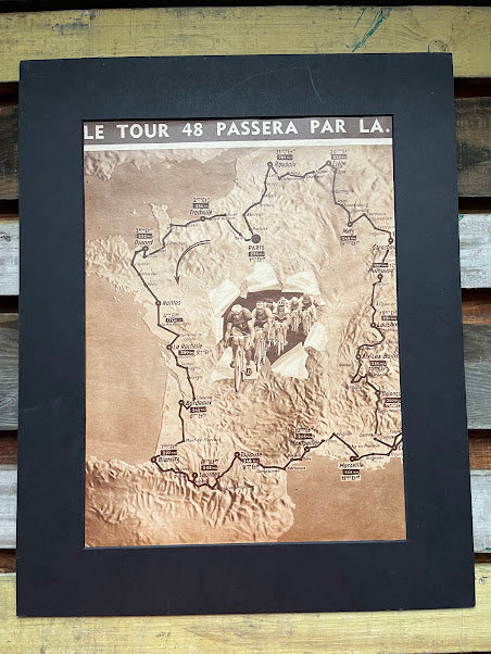 Vintage Tour de France route map -1948