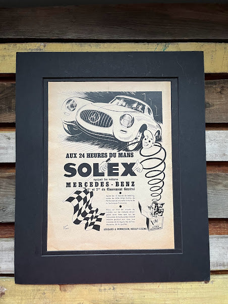 Vintage Mercedes / Solex  Le Mans 24 hr race Advertisement Print - 1952