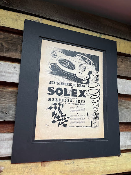 Vintage Mercedes / Solex  Le Mans 24 hr race Advertisement Print - 1952