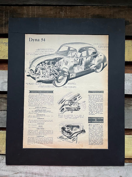 Rare original Panhard Dyna 54 french car print