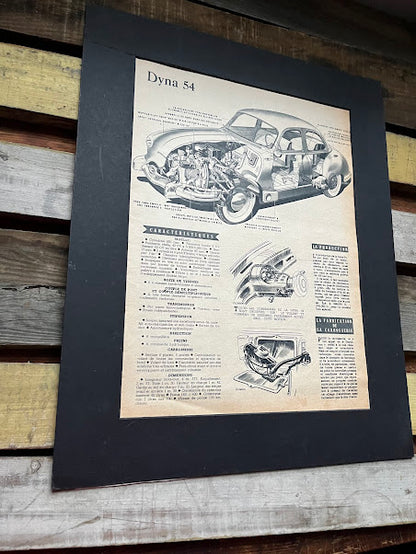 Rare original Panhard Dyna 54 french car print