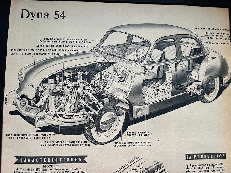 Rare original Panhard Dyna 54 french car print