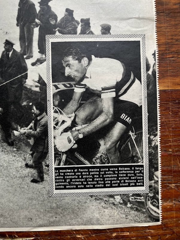 Fausto Coppi Giro d'italia Italian alps print 1952