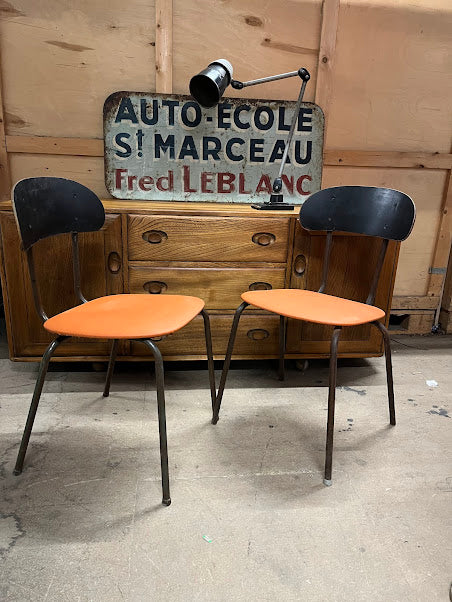 1950s cafe chair black / orange