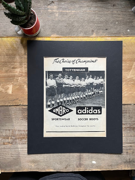 Vintage Adidas Football shoes advertisement Tottenham Hotspur 1962