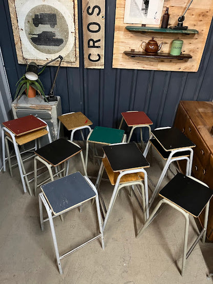 Vintage ex school Lab stools