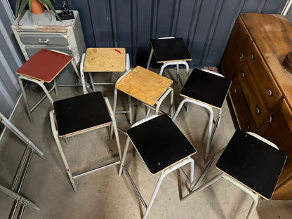 Vintage ex school Lab stools