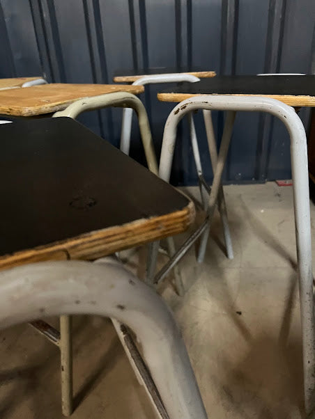 Vintage ex school Lab stools