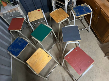 Vintage ex school Lab stools