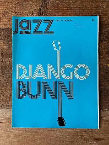 Vintage Jazz magazine cover artwork Django Bunn 1971