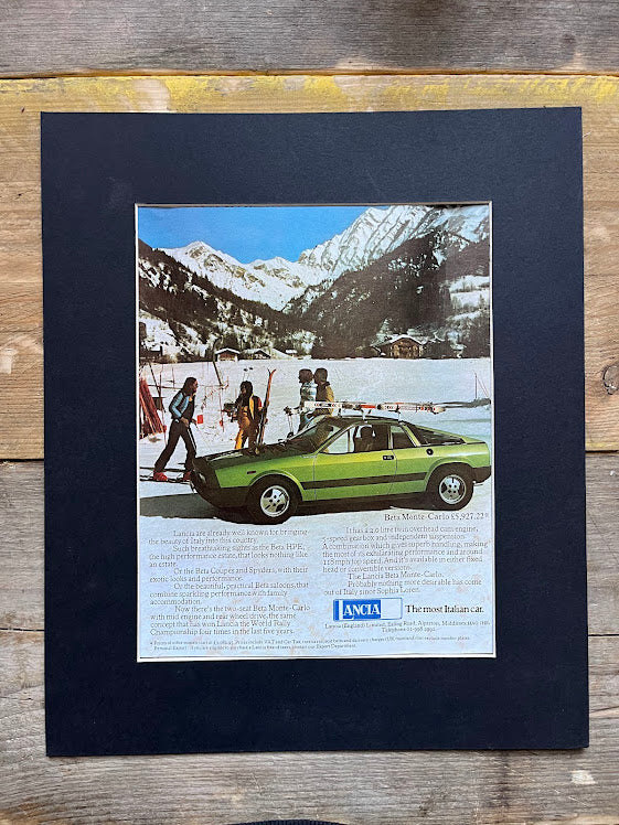 Vintage Lancia Beta Monte Carlo advertisement 1977