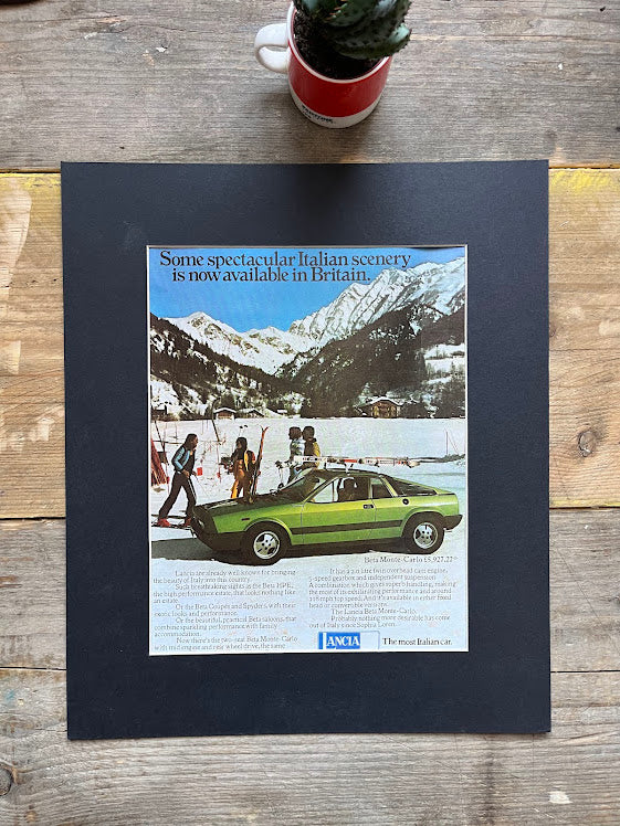 Vintage Lancia Beta Monte Carlo advertisement 1977