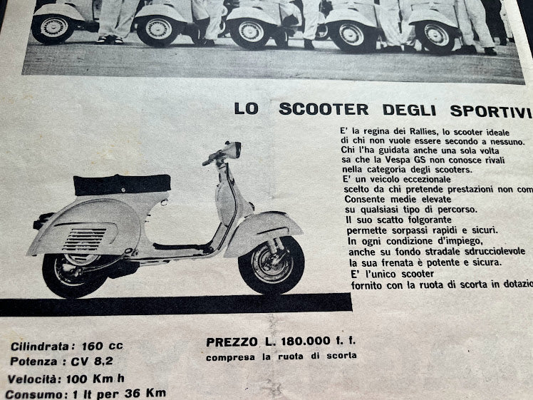 Vintage Vespa scooter advertisment print 1963