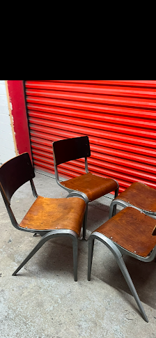 Esavian Stacking Dining Chairs by James Leonard for ESA, 1950s rare wide base