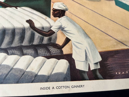 Vintage 1950s school poster - Cotton Ginnery