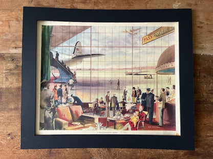 Vintage 1950s school poster - Inside a transcontinental airport