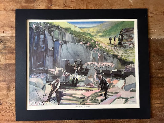 Vintage 1950s School Poster - A Welsh Quarry