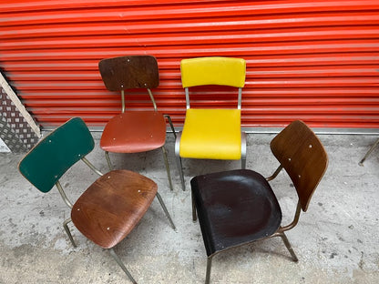 Set of four mismatched industrial chairs Esavian / Danish