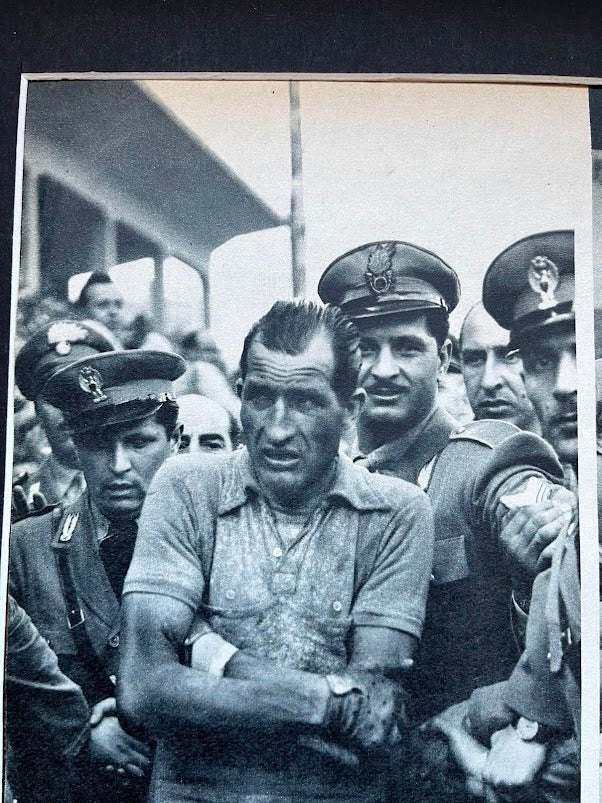 Vintage Cycling Print - Gino Bartali Original 1950 Tour de France