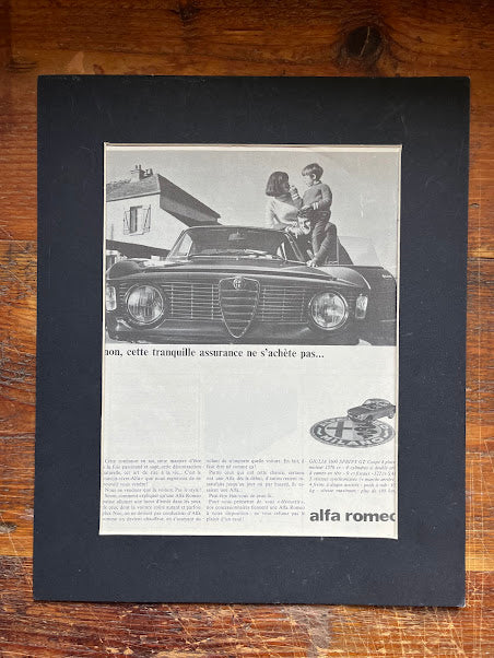 Vintage Alfa Romeo Giulia advertisment 1960s print