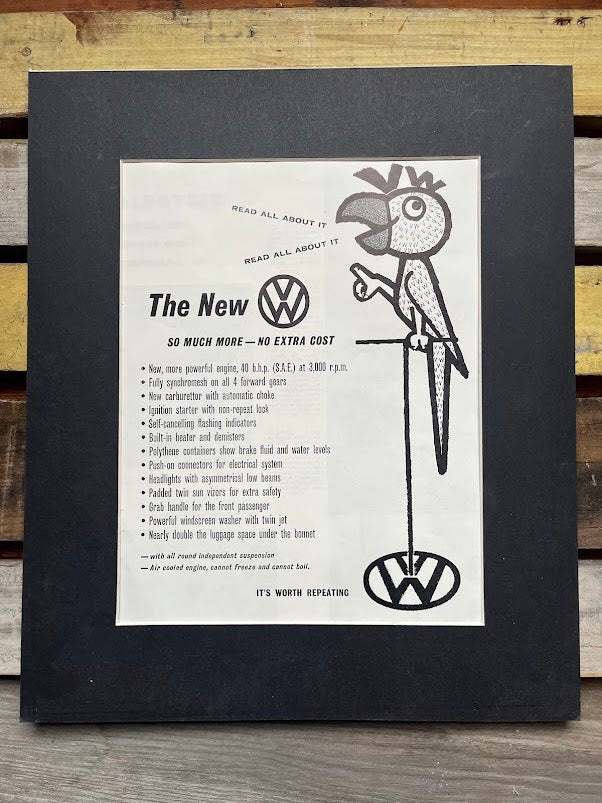 Vintage VW Volkswagen advertising print - 1960s